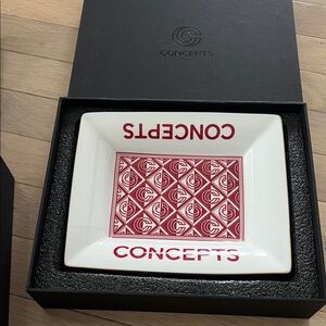 Collective Concepts Red and White Patterned Tray